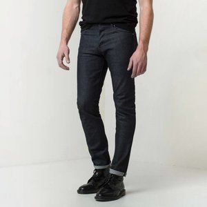DSTLD Skinny Raw Jeans In Selvedge Indigo Grey